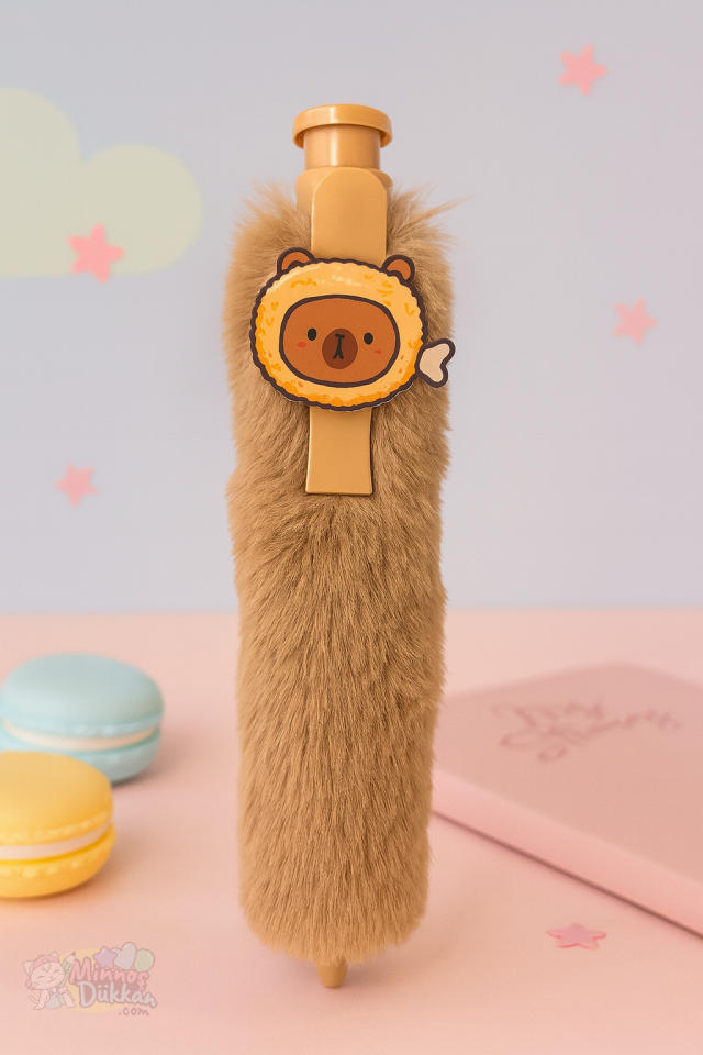 Dev Peluş Tükenmez Kalem - Kahve Capy