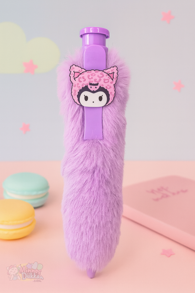 Dev Peluş Tükenmez Kalem - Mor Kuromi