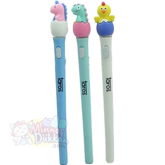 Yumurtalı Dinozor Işıklı Jel Tükenmez Kalem