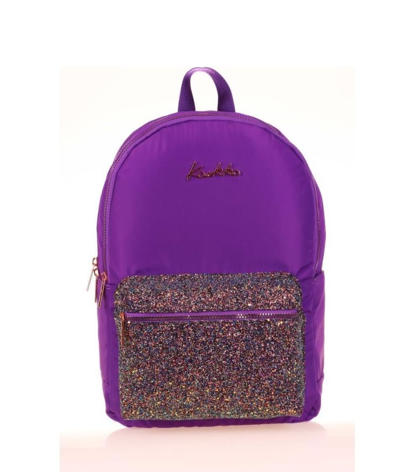 KAUKKO BRIGHT SIRT ÇANTASI - TAŞLI MOR