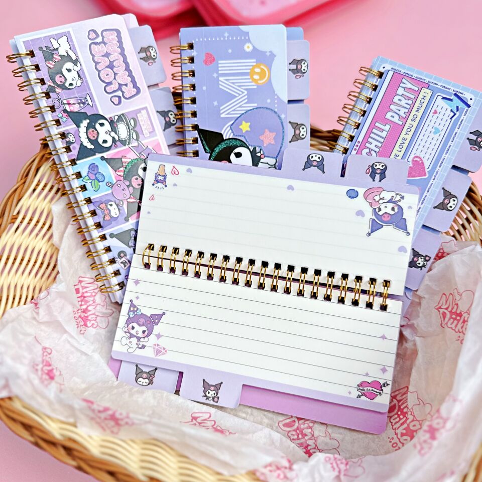 Kuromi Üstten Spiralli Not Defteri