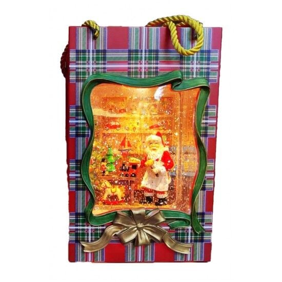 Hediye Çantası Işıklı Müzikli Dekoratif Kar Küresi