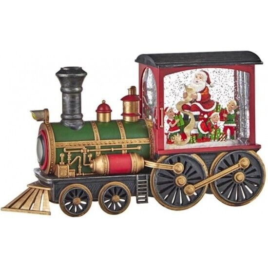 Noel Babanın Treni Işıklı Müzikli Dekoratif Kar Küresi