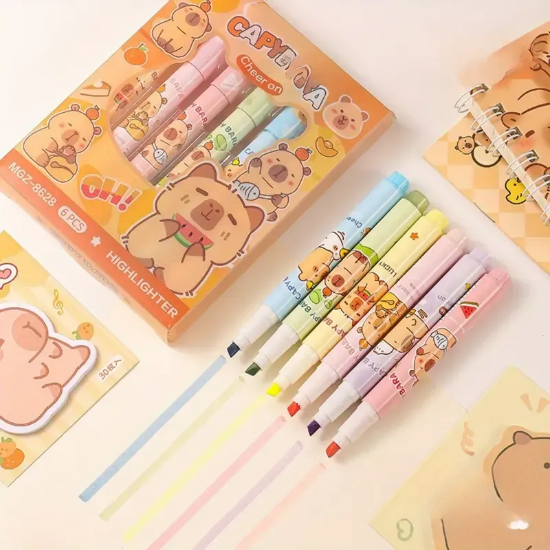 Capybara 6lı Fosforlu Kalem