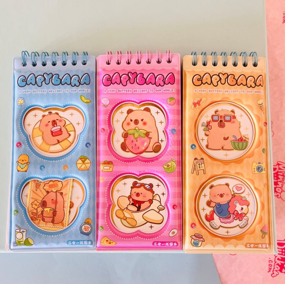 Capybara Stickerlı Uzun Pofidik Defter
