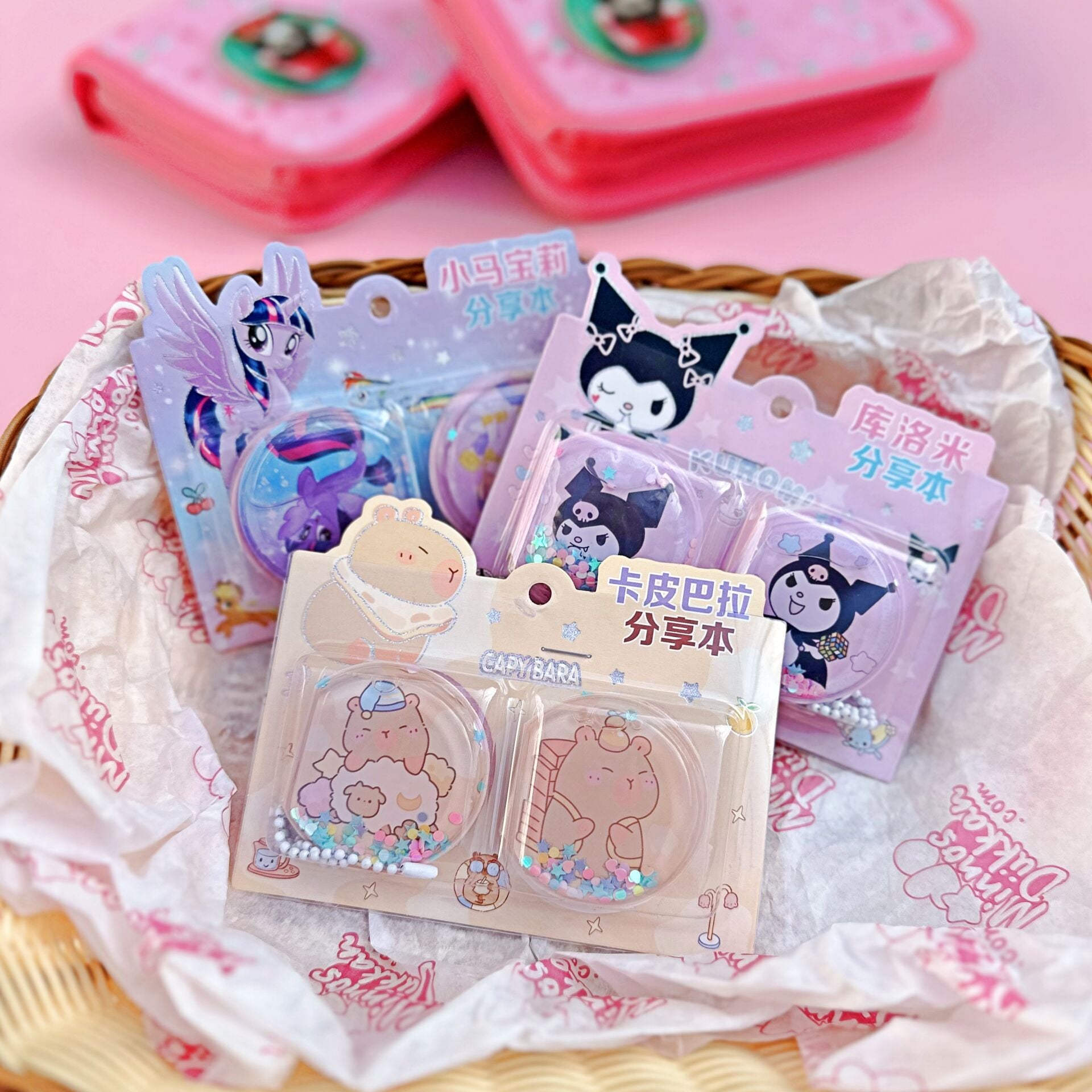 İkili Sulu Simli Kapaklı Not Defteri