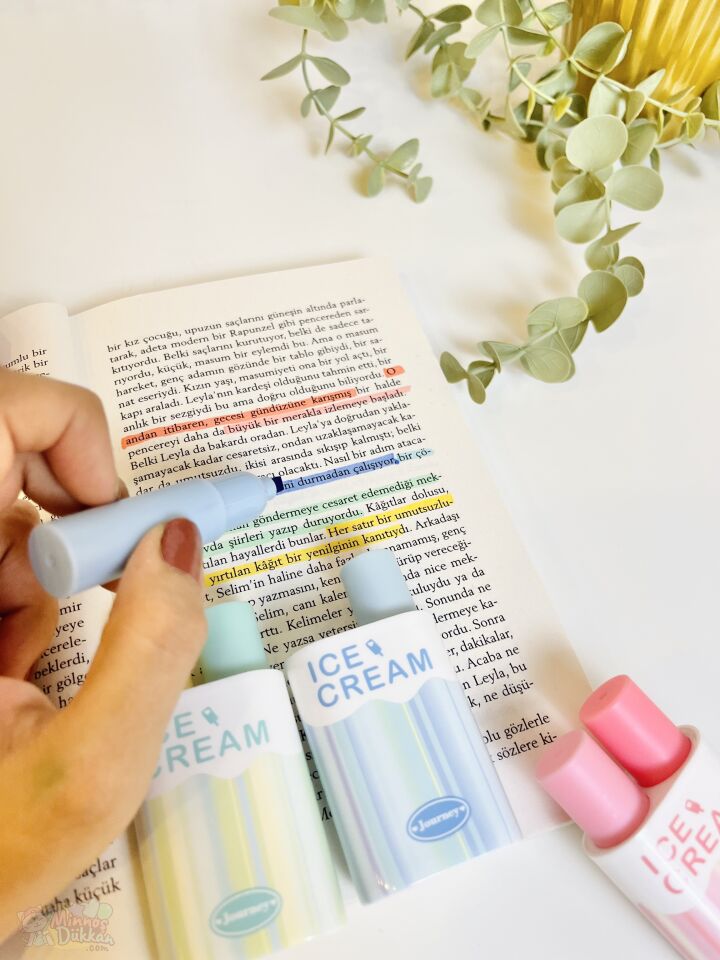 Ice Cream 2li Fosforlu Kalem - Karışık Renkler