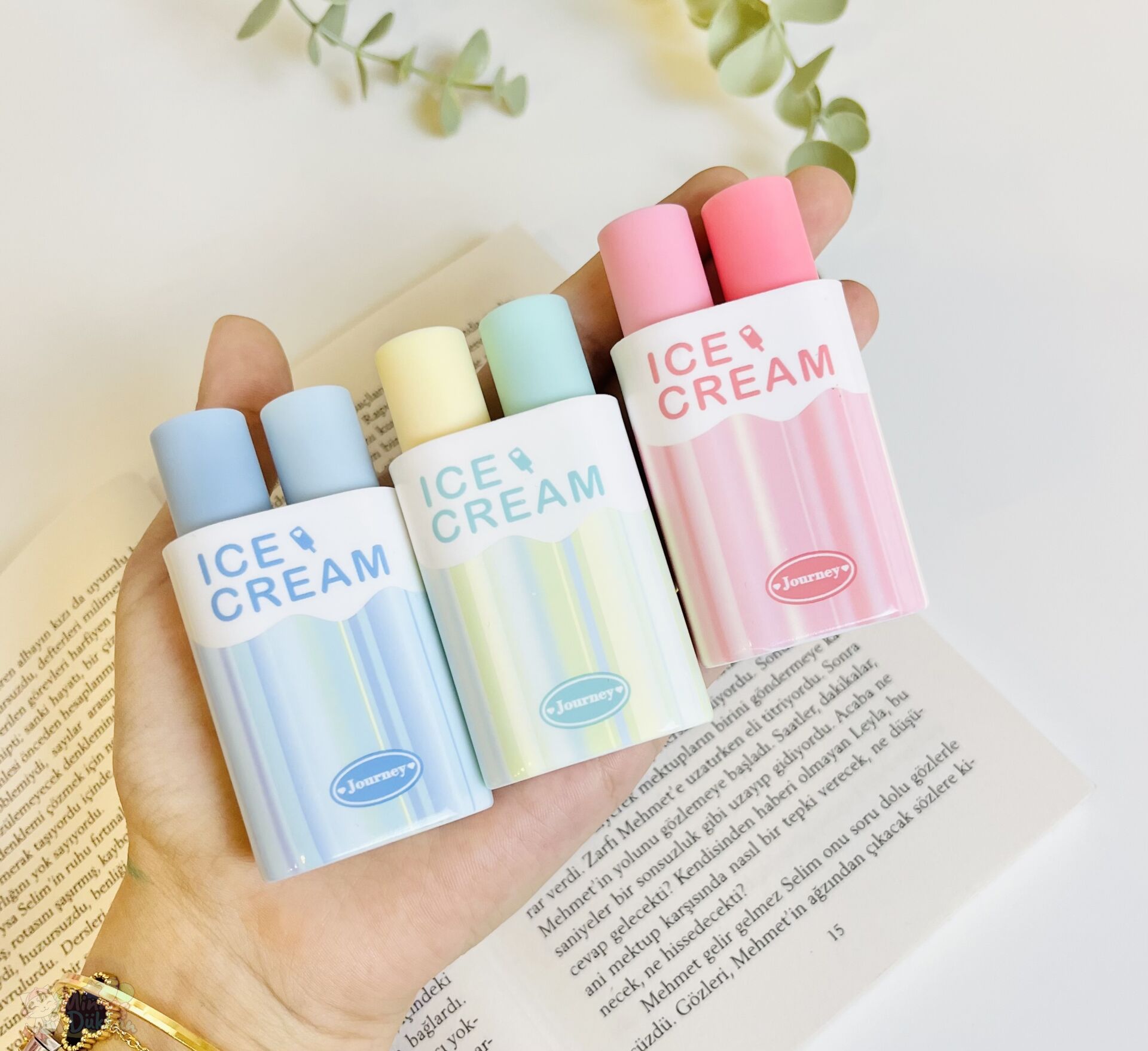 Ice Cream 2li Fosforlu Kalem - Karışık Renkler