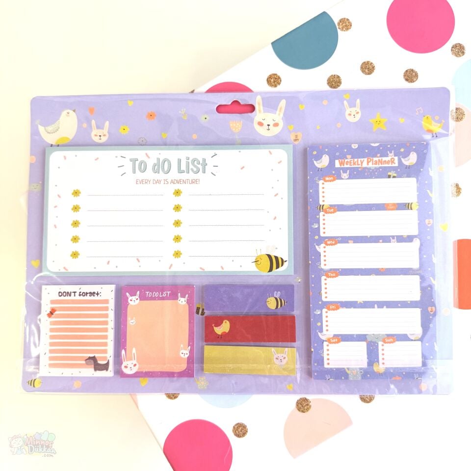 Cute Animal Masaüstü Haftalık Planlayıcı Yapışkanlı Set