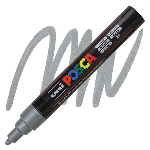 Uni Posca Su Bazlı Poster Markörü (1.8-2.5) Gümüş