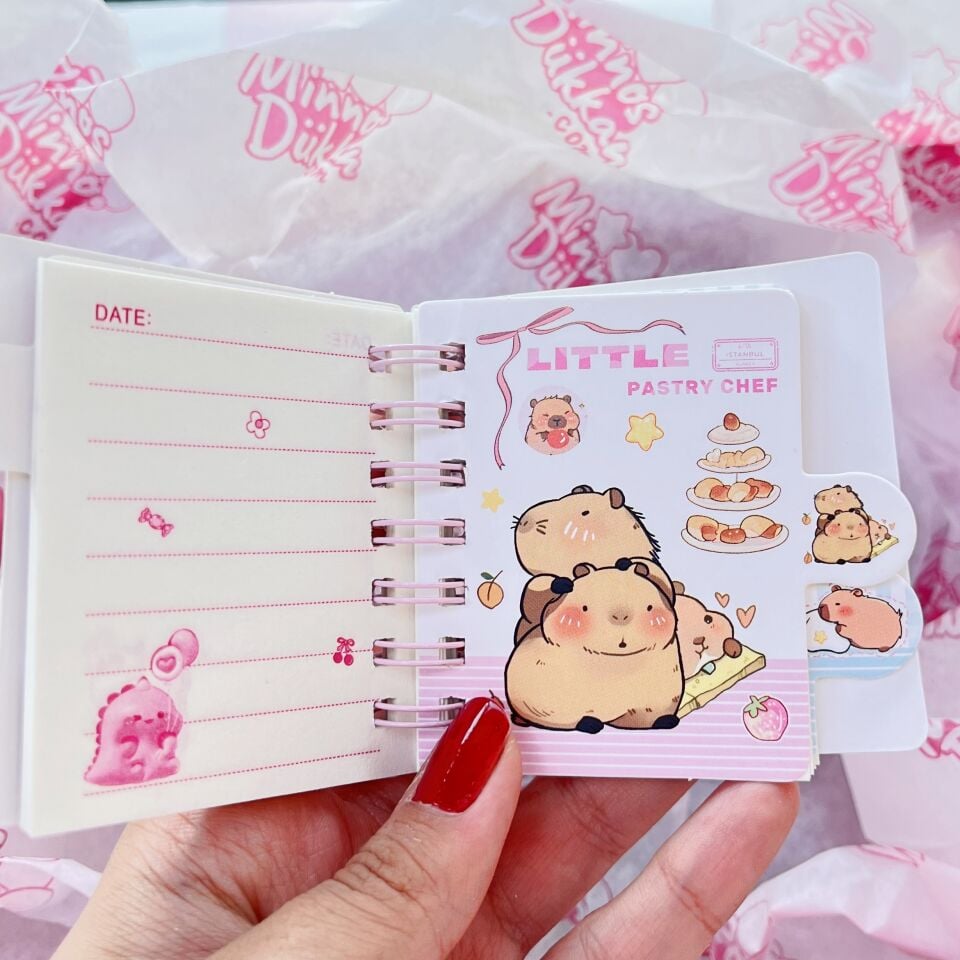 Capybara Ayraçlı Mini Not Defteri
