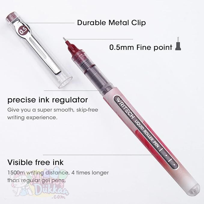 Writech Liquid Ink Roller Kalem - Burgundy