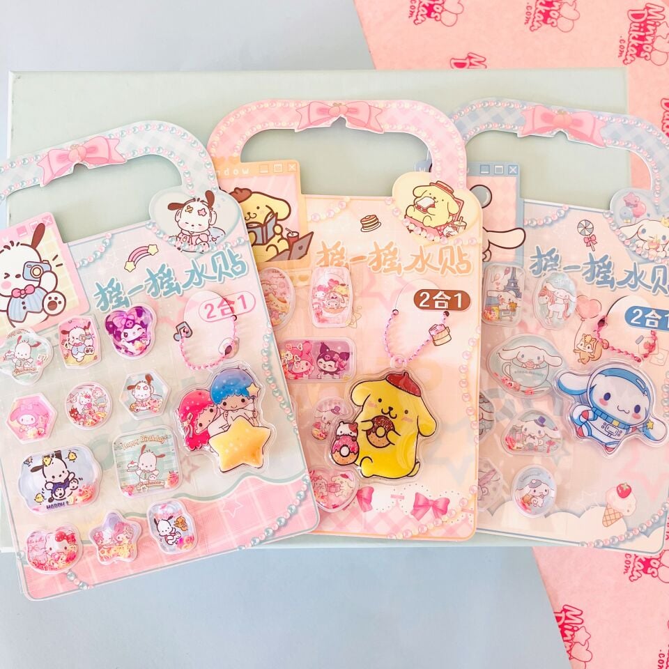 Sanrio Çantalı Anahtarlıklı Sulu Sticker