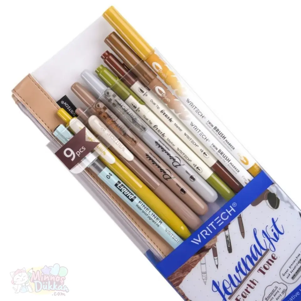 Writech Journaling Set 9 Renk Kalem Set - Earth Tone