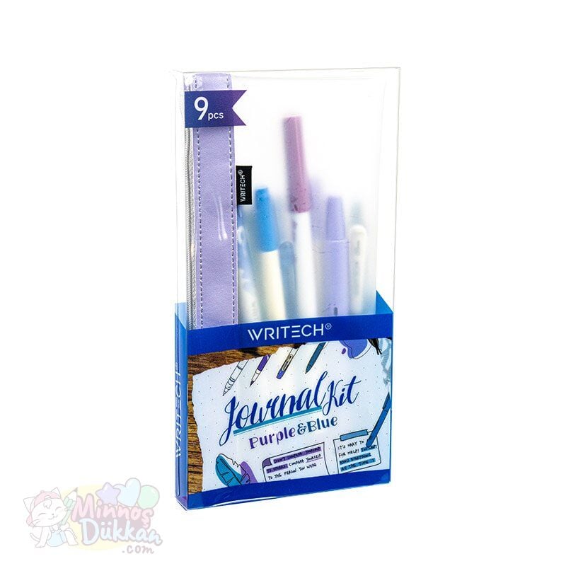 Writech Journaling Set 9 Renk Kalem Set - Purple Blue