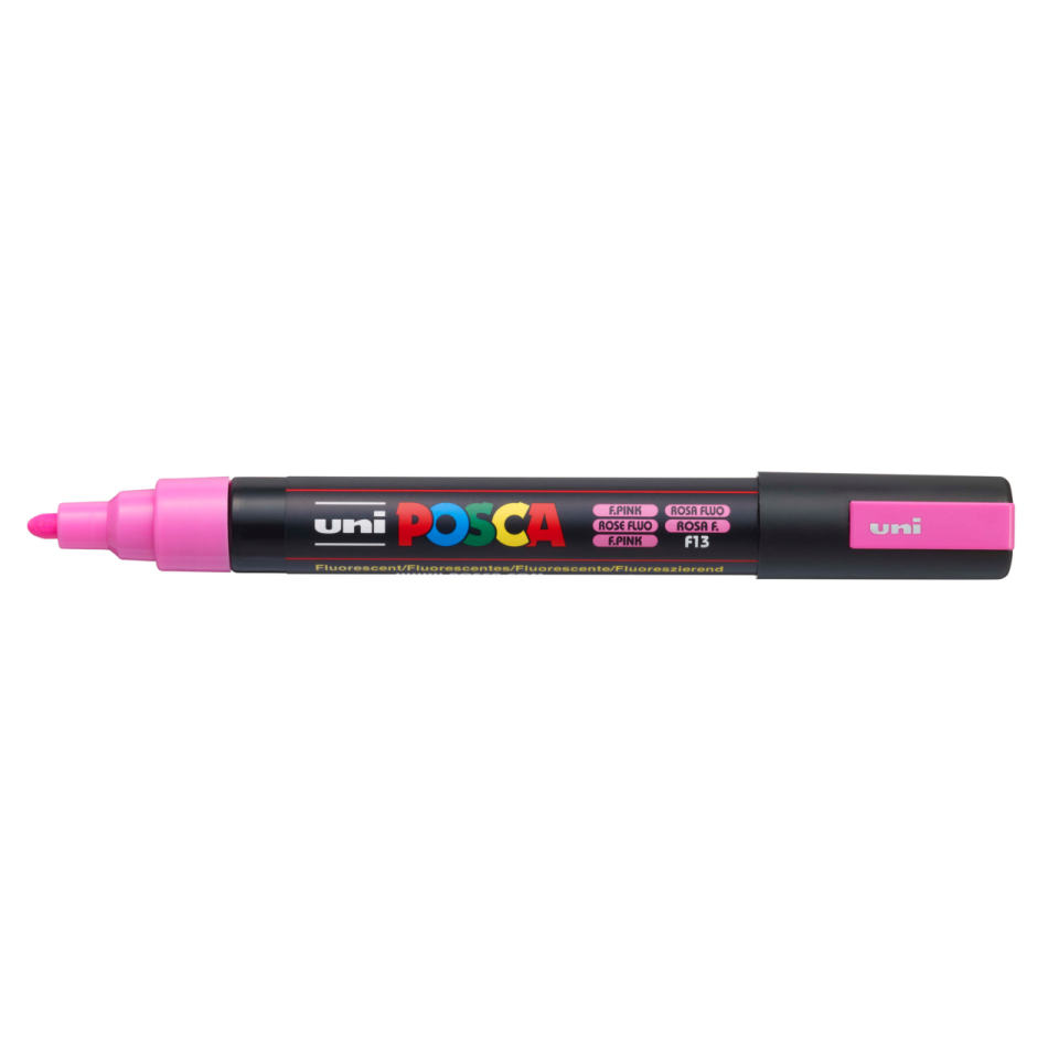 Uni Posca Su Bazlı Poster Markörü (1.8-2.5) Fosforlu Pembe