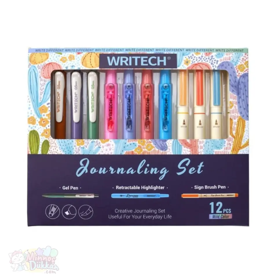 Writech Journaling Set 12 Renk Kalem Set - Mild Colors