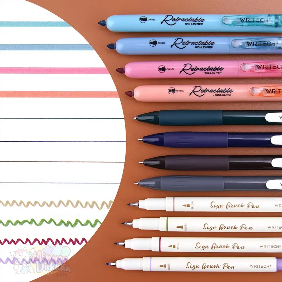 Writech Journaling Set 12 Renk Kalem Set - Vintage Colors