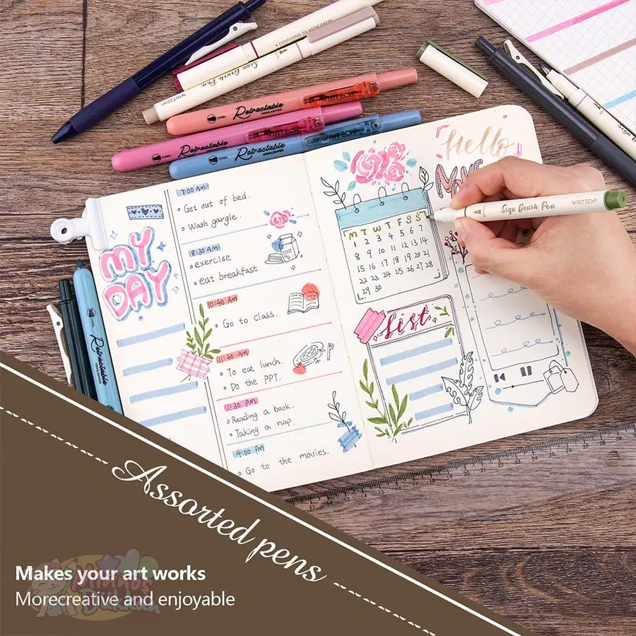 Writech Journaling Set 12 Renk Kalem Set - Vintage Colors