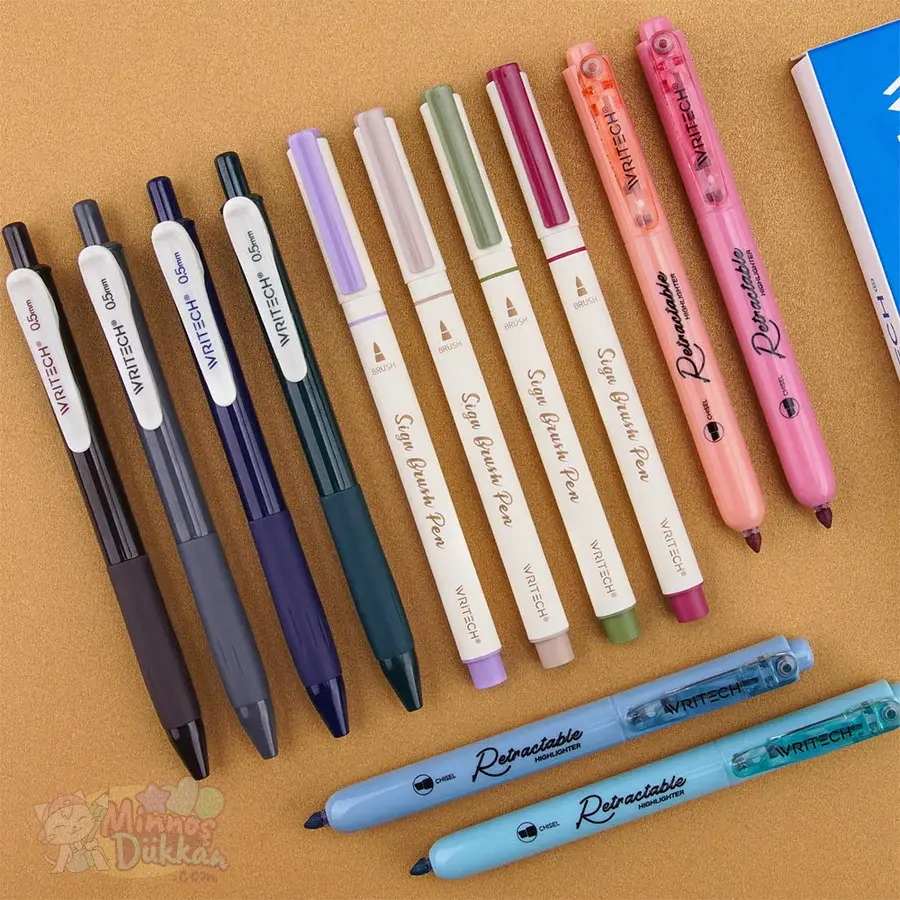 Writech Journaling Set 12 Renk Kalem Set - Vintage Colors