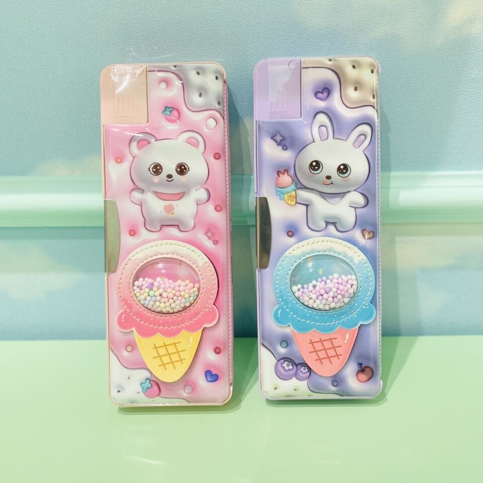 Boncuklu Dondurma 2 Gözlü Kalem Kutusu