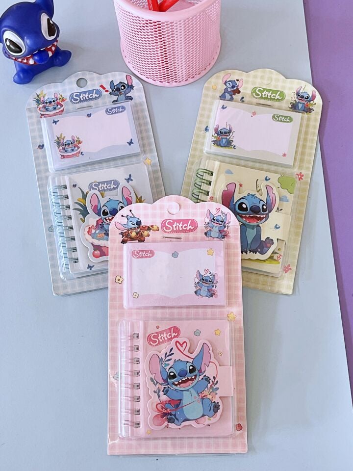 Kuromi Stitch İkili Not Defteri Postit Seti