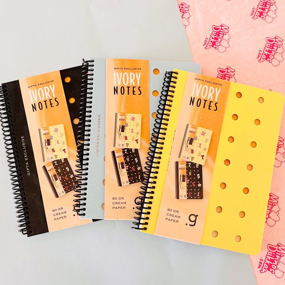 Gıpta Exclusive Ivory Notes A5 80 Yaprak Kareli Defter