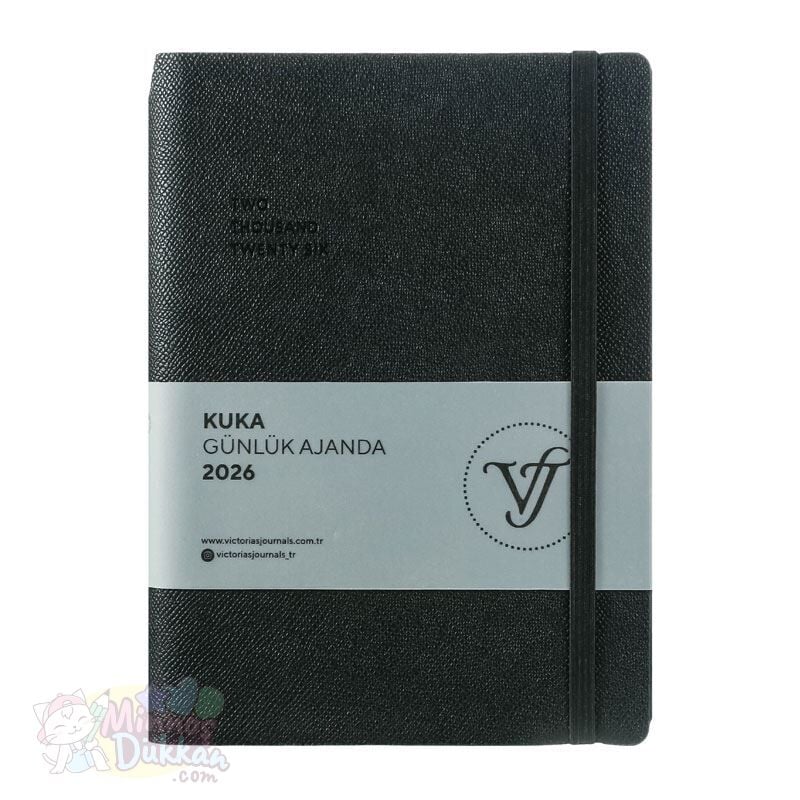 Vj Kuka Günlük Ajanda 2026 - A5 - 416 Sayfa - Siyah