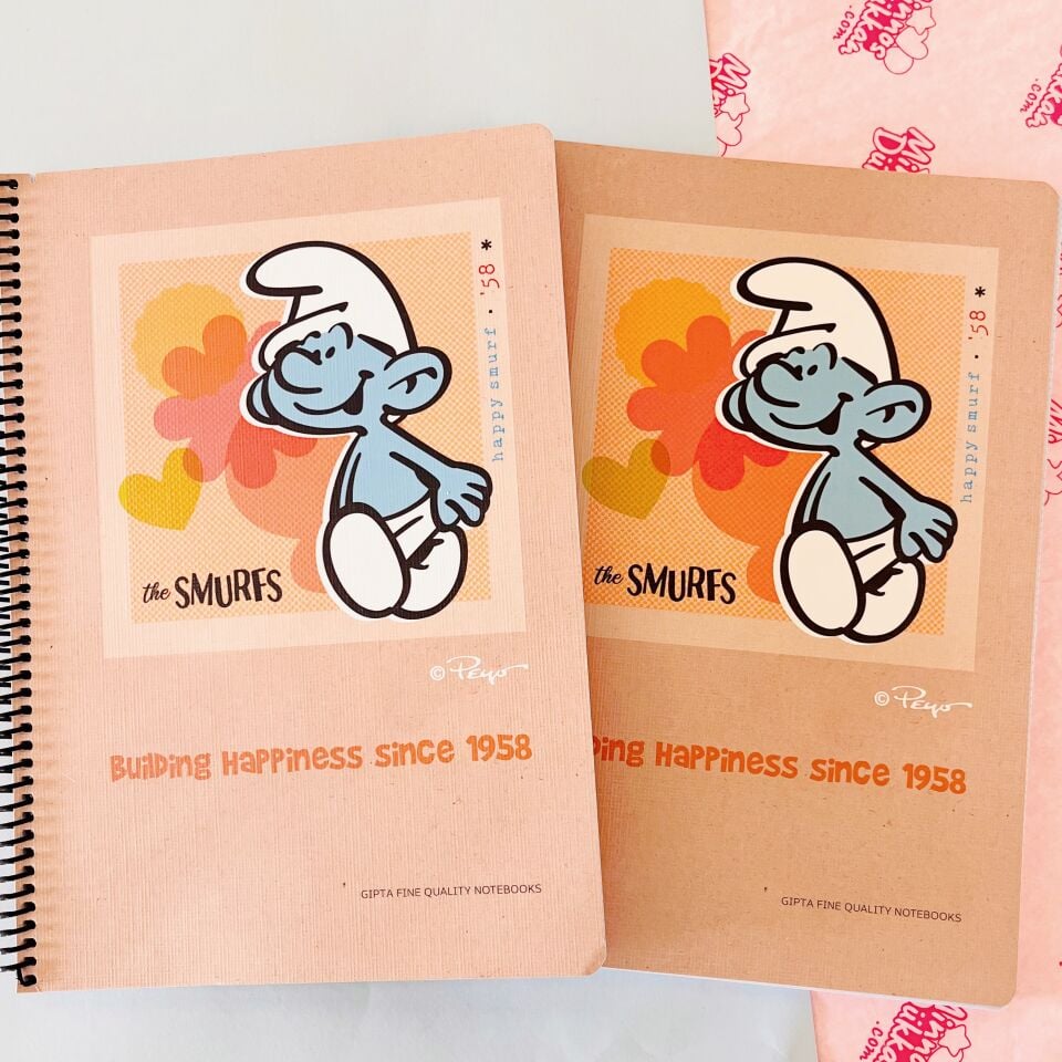 Gıpta Smurfs Kareli Spiralli 80 Yaprak Defter A4