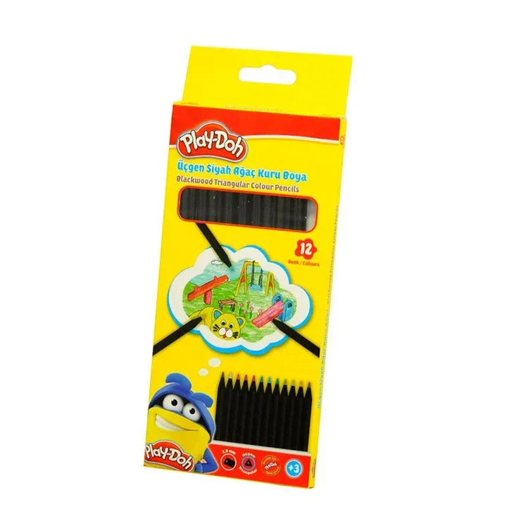 PlayDoh Siyah Gövde Üçgen Kuru Boya 12 Renk