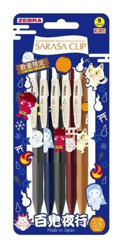Zebra Sarasa Clip 5li 0.5 mm Roller Jel Kalem Seti - Japanese Monster