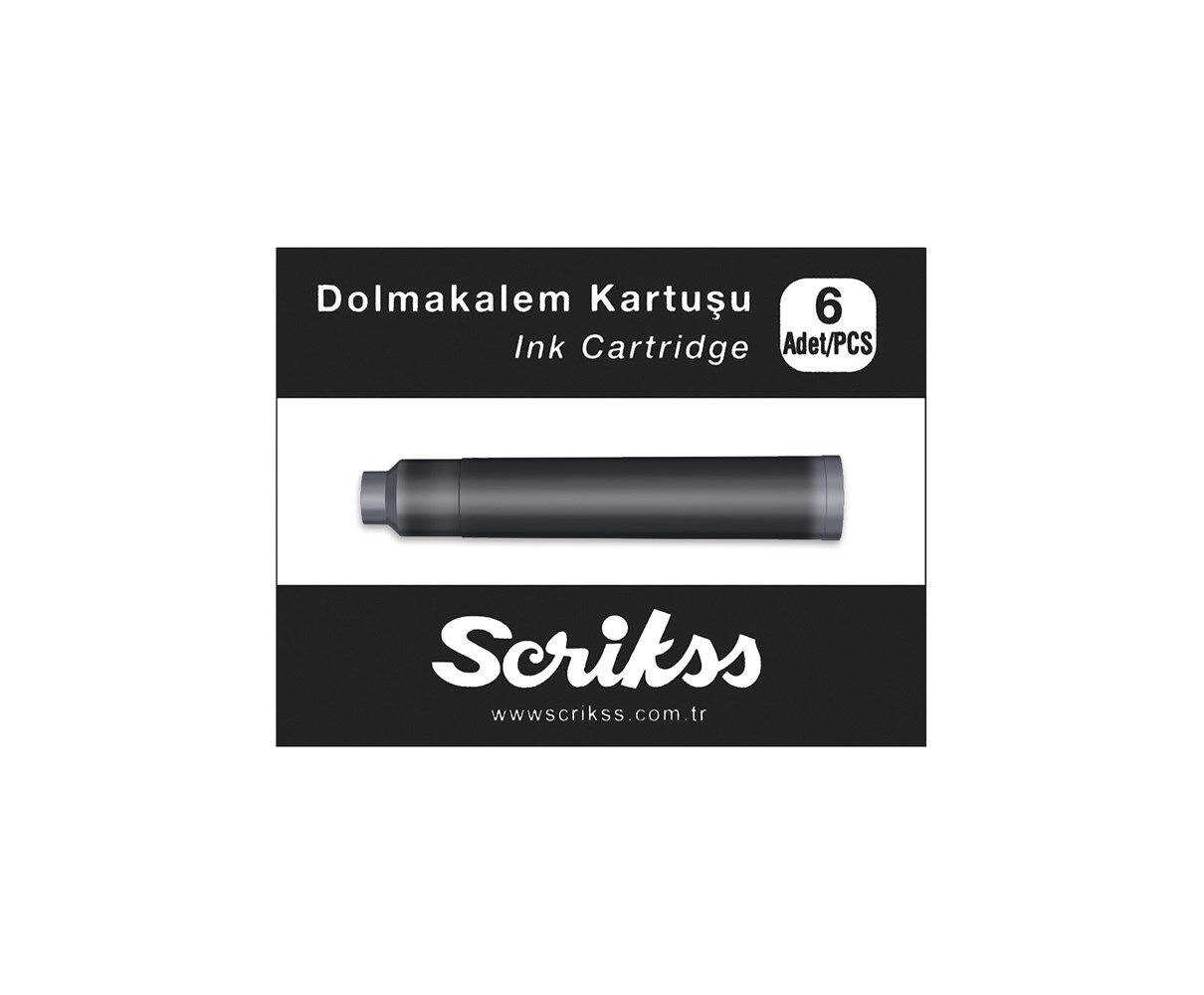 Scrikss Dolma Kalem Kartuşu 6lı - Siyah
