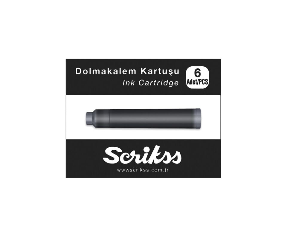 Scrikss Dolma Kalem Kartuşu 6lı - Siyah