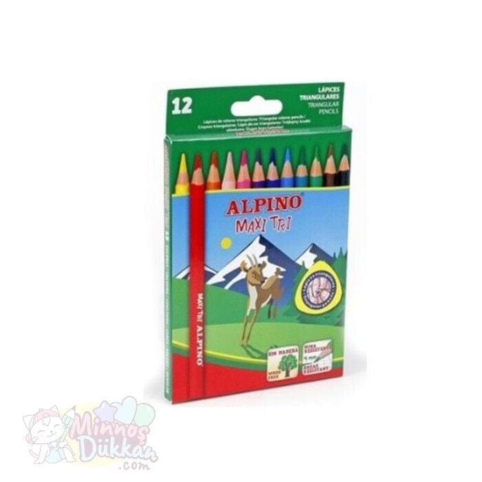 Alpino Maxi Tri Üçgen Jumbo Kuru Boya Kalemi 12li