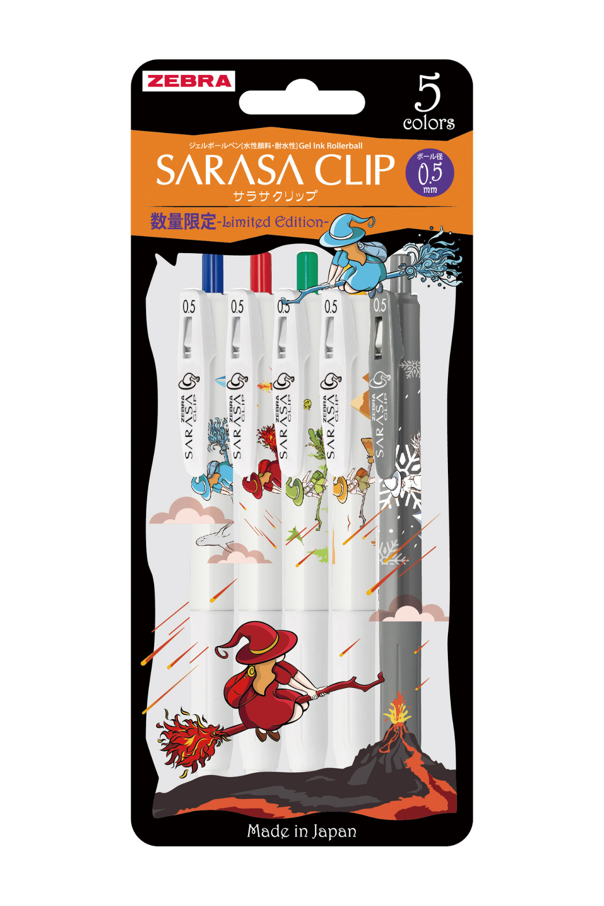 Zebra Sarasa Clip 5li 0.5 mm Roller Jel Kalem Seti - Witch