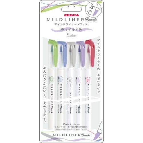 Zebra Mildliner Brush 5 Renk Set - Cool