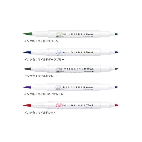 Zebra Mildliner Brush 5 Renk Set - Cool