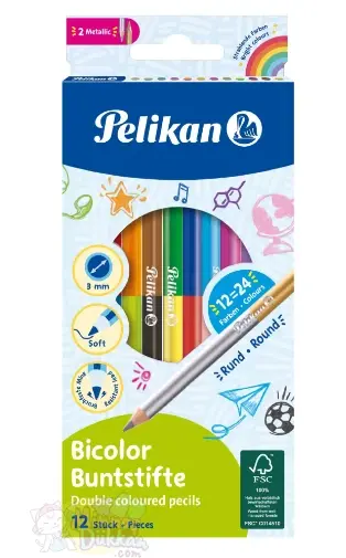 Pelikan Bicolor 12li 24 Renk Kuruboya Kalemi