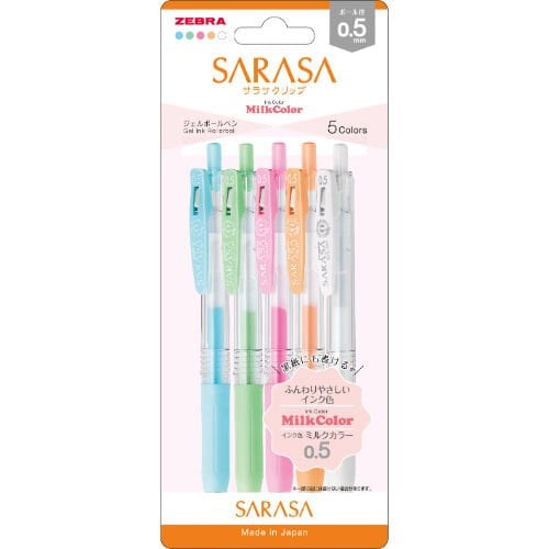 Zebra Sarasa Milk Color 5li 0.5 mm Jel Kalem Seti
