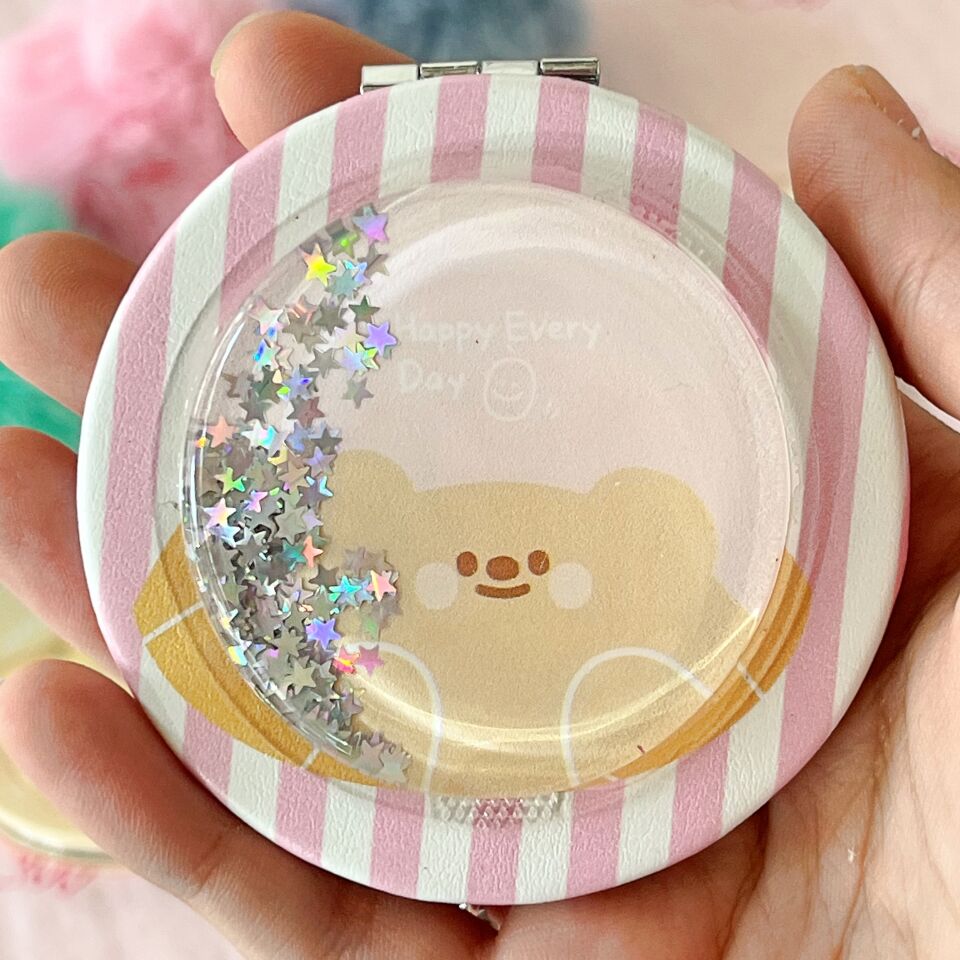 Gıpta Cute Pufi Simli Kabartmalı Kapak Ayna