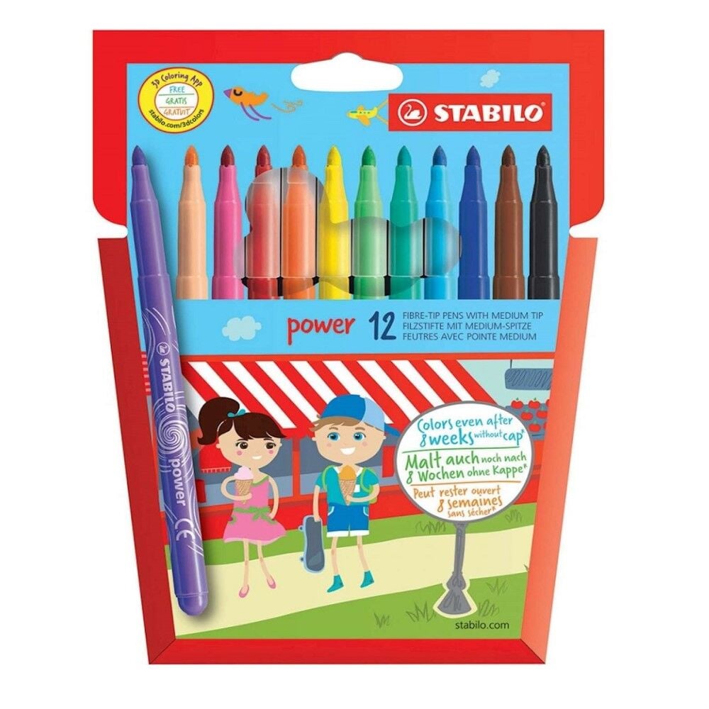 Stabilo Power Keçeli Kalem 12'li