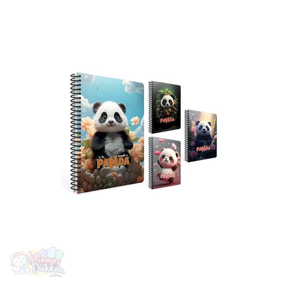 Book of Panda Spiralli  Defter A4 80 Yaprak Çizgili