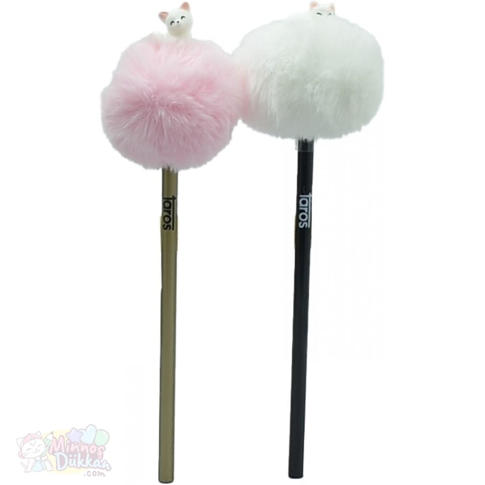 Uyuyan Kedi Tepeli Pon Pon Kurşun Kalem