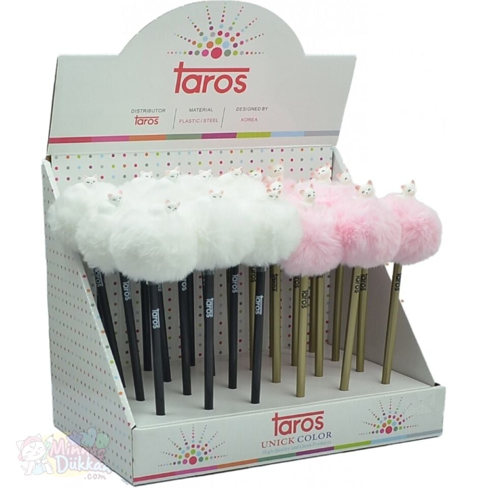 Uyuyan Kedi Tepeli Pon Pon Kurşun Kalem