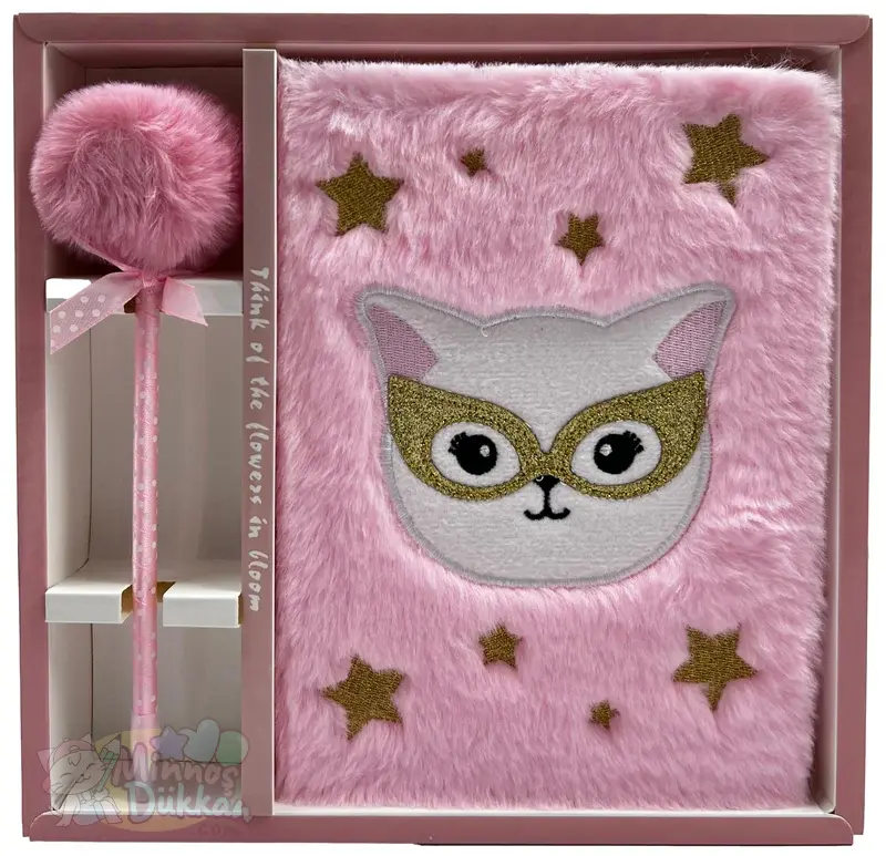 Kutulu Maskeli Kedi Kalemli Lüks Hatıra Defteri