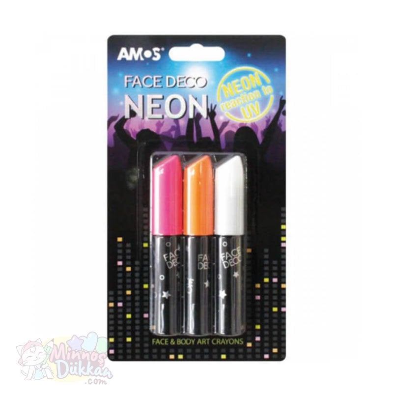 Amos Gece Parlayan Yüz Boyası - 3 Renk