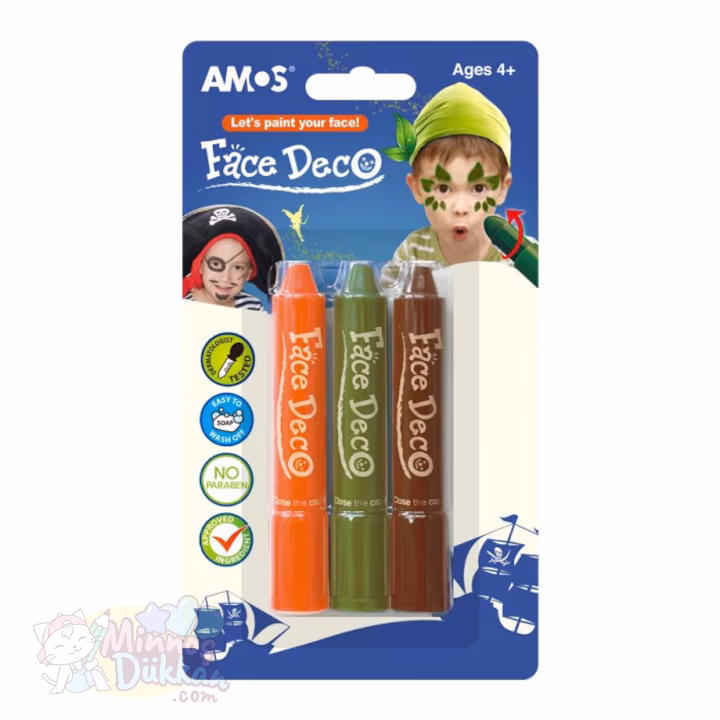 Amos Yüz Boyası Korsan Tema- 3 Renk
