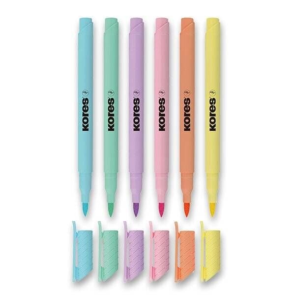 Kores Fırça Uçlu Pastel Markör Kalem 6 Renk