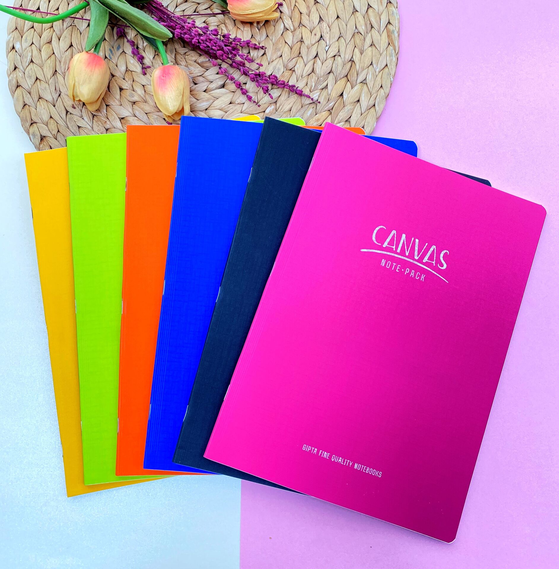 Canvas Tel Dikişli Plastik Kapak Defter A4 40 Yaprak