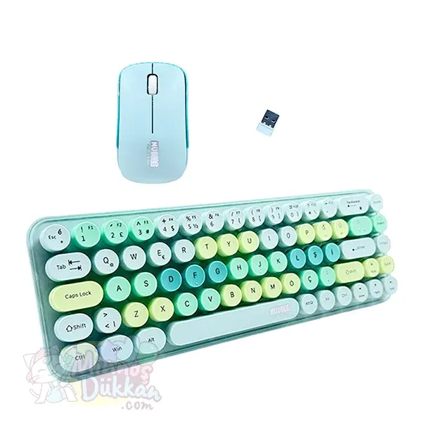 Muggle Kablosuz Klavye Mouse Set - Yeşil